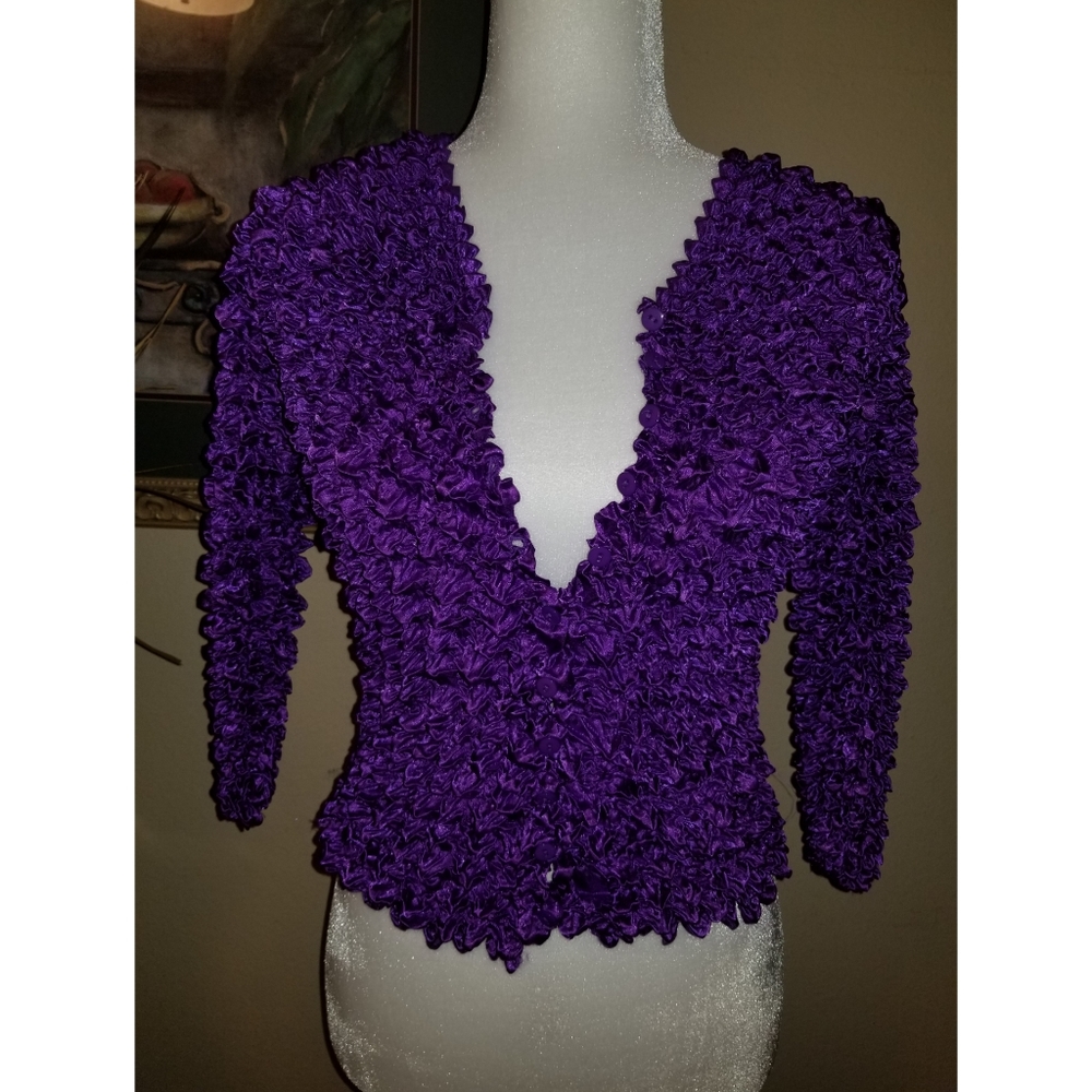 Purple button up cardigan